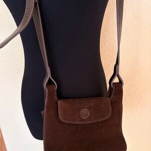 cuyana Brown Suede Shoulder/ crossbody mini Bag